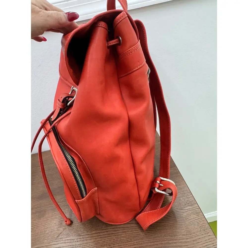 Brooklyn Industries Backpack ORANGE LEATHER BACKPACK (PU300THRIFTY